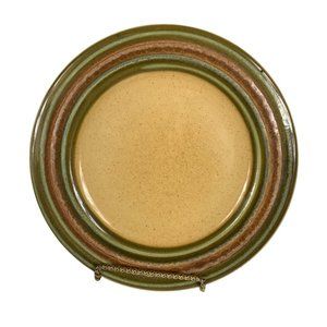 Pier 1 Triana Salad Plate Hand Painted Earthenware Speckled Center Edge Rings